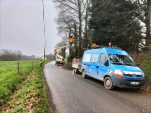 Taille de branches sur la route